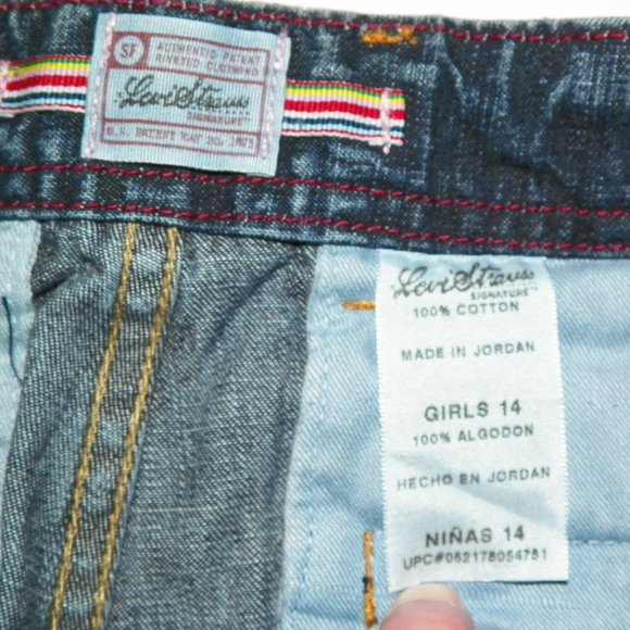 Levi Strauss Girls Denim Capris Side Tab Low Rise Relaxed Fit NWT - Picture 6 of 7